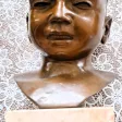 Rare Sculpture art déco en Bronze Buste sur Marbre Enfant