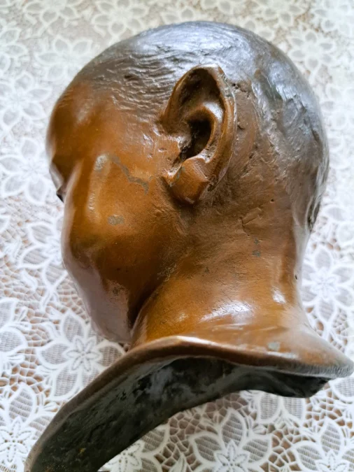 Rare Sculpture art déco en Bronze Buste sur Marbre Enfant