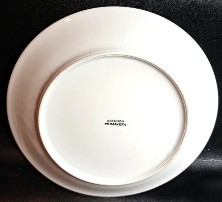 Assiette décorée par Jeannine Hétreau décor Iris pour Primavera vers 1950