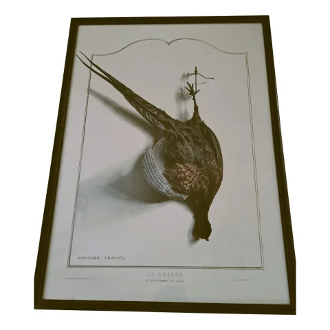 Gravure de Chasse le Faisan d'après Edouard Traviés