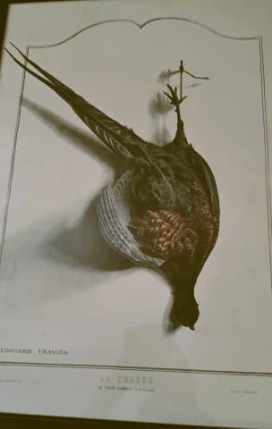 Gravure de Chasse le Faisan d'après Edouard Traviés