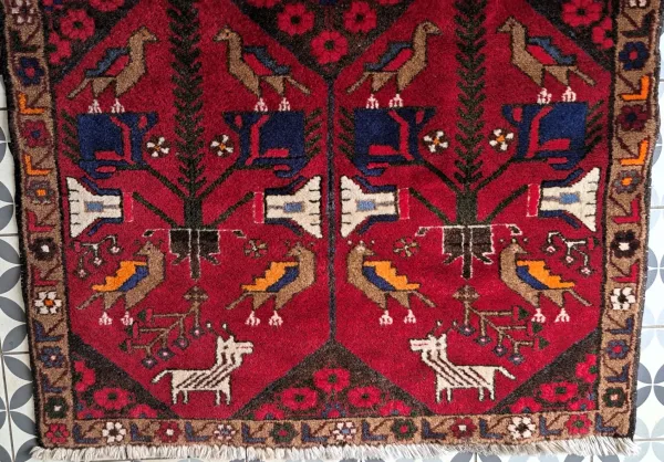 tapis fait main en laine larg 100 x long 160 cm