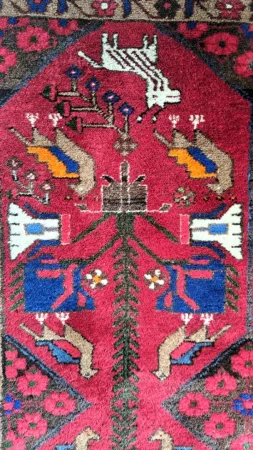 tapis fait main en laine larg 100 x long 160 cm