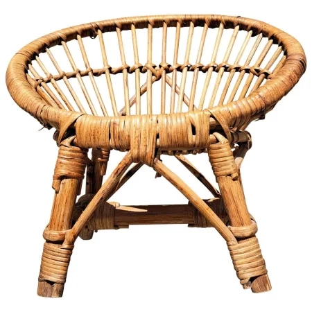 Fauteuil rond en rotin pour enfants année 70