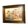 Tableau fleurs pavots signé G.Danset huile sur toile XXème