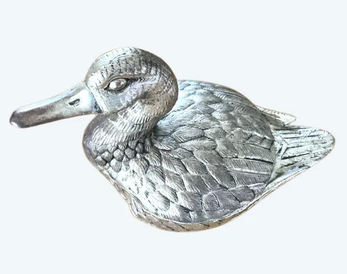 Canard En Métal Argenté Glacière De Table Mauro Manetti 1960