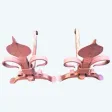 paire de chenets fleur de lys