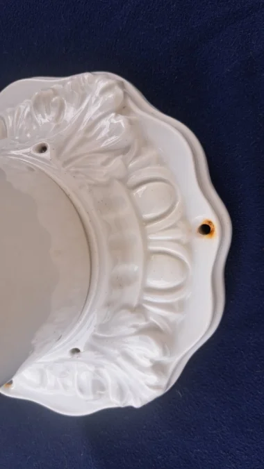 Lampe plafonnier ou applique murale base en porcelaine et opaline début XXème