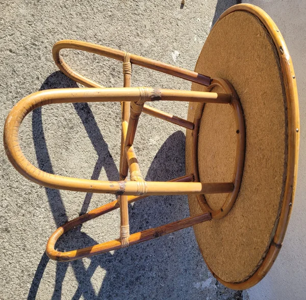 Table basse en bambou dans le gout de Louis Sognot vintage