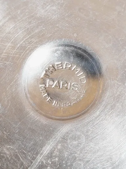 Seau à glaçons vintage En Métal Argenté de Maison "TERMID A PARIS" design 1970