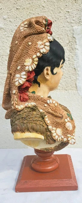 Sculpture Terre Cuite Par Adolphe Maubach Buste De Femme 19ème