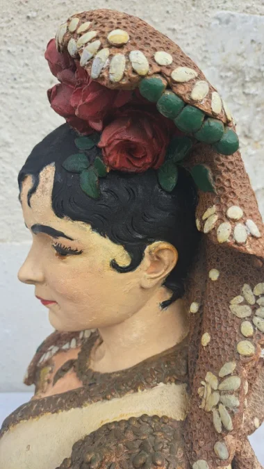 Sculpture Terre Cuite Par Adolphe Maubach Buste De Femme 19ème