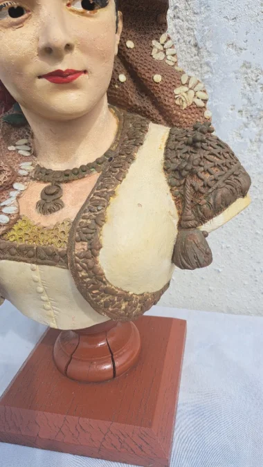 Sculpture Terre Cuite Par Adolphe Maubach Buste De Femme 19ème