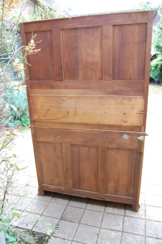 Art nouveau tweedelig buffet in noten, circa 1900 — Uitstekende staat