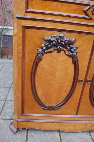 Napoléon III tweedelig buffet in gevlekt esdoorn, 19e eeuw — Uitstekende staat