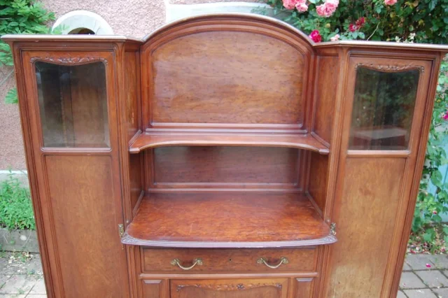 Art Nouveau dressoir in gevlamd mahoniehout — Uitstekende staat