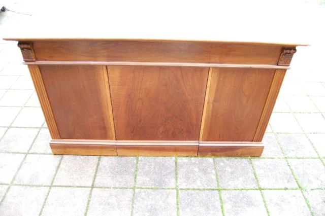 Napoléon-III-Schreibtisch (Bureau à caisson) aus massiver Nussbaum, 19. Jahrhundert — Ausgezeichneter Zustand