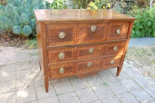 Louis XVI notenhout secretaire-ladekast, 18e eeuw
