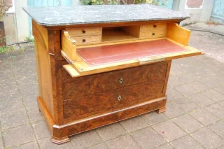 Louis-Philippe walnut secretaire chest of drawers, 19th century