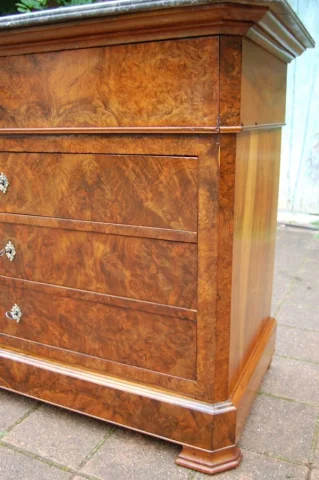 Louis-Philippe walnut secretaire chest of drawers, 19th century — Excellent condition
