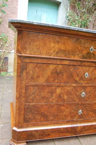 Louis-Philippe walnut secretaire chest of drawers, 19th century — Excellent condition