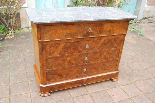 Louis-Philippe walnut secretaire chest of drawers, 19th century — Excellent condition