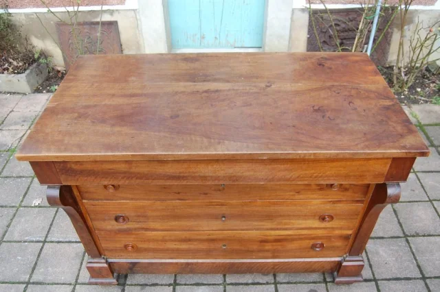 Restauration solid walnut chest of drawers, 19th century — Needs restoration