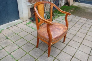 Sillón de despacho Napoléon III en caoba