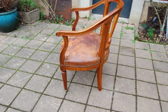Sillón de despacho Napoléon III en caoba — Excelente estado