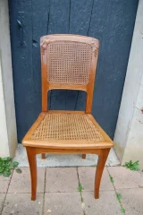 Set of six Art Nouveau walnut chairs, circa 1900