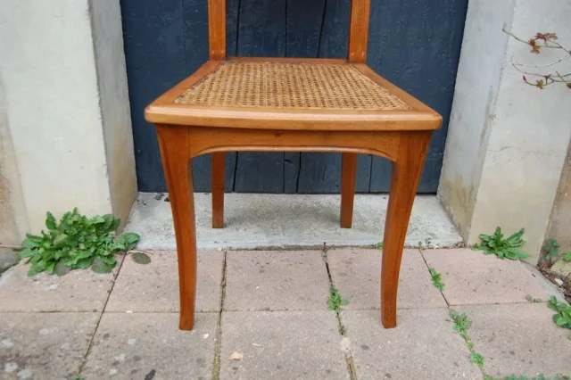 Set of six Art Nouveau walnut chairs, circa 1900