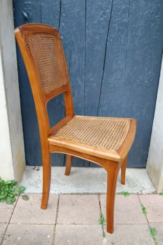 Set of six Art Nouveau walnut chairs, circa 1900