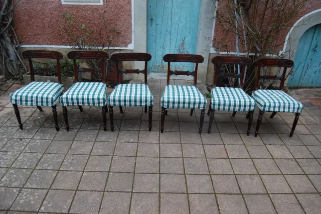 Set van Zes Louis-Philippe Stoelen in Mahonie, 19e Eeuw — Uitstekende staat