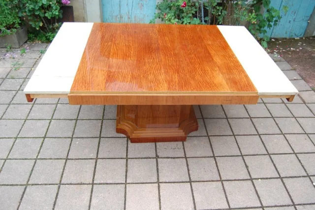 Art Deco moire mahogany table, 1930s — Excellent condition