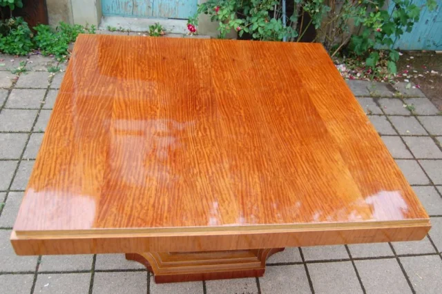 Art Deco moire mahogany table, 1930s — Excellent condition