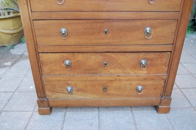 commode semainier in noten van Empire-periode, 19e eeuw — Uitstekende staat