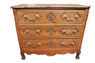 Kleine Louis XV ladekast in noten, 18e eeuw