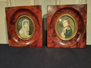 COPPIA DI RITRATTI IN MINIATURA DI NAPOLEONE E GIUSEPPE