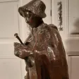 Bronze représentant une bergère et son chien, signé ABBAL.