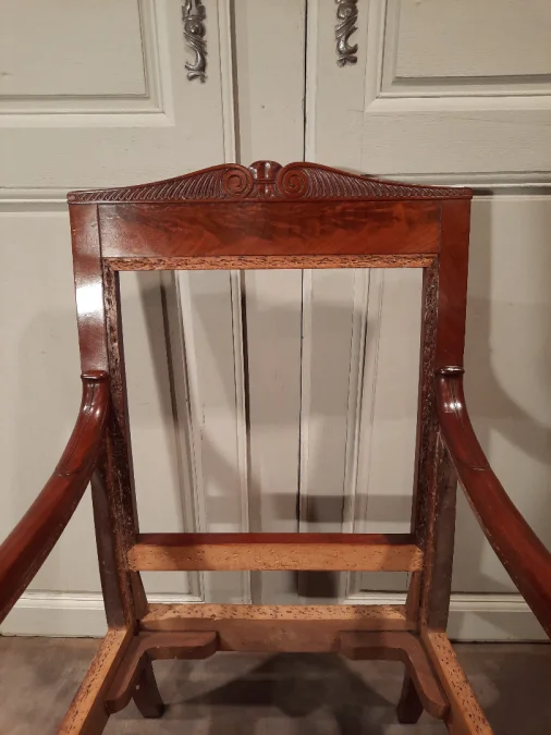 Bergère d’époque Empire en acajou.