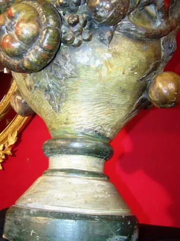 Grand vase en terre cuite polychrome Art Nouveau