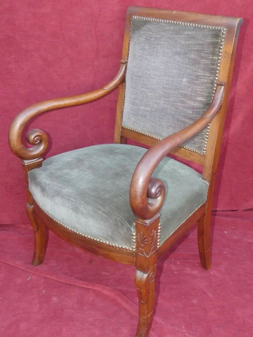 Fauteuil de bureau  Charles X (1824-1830) acajou