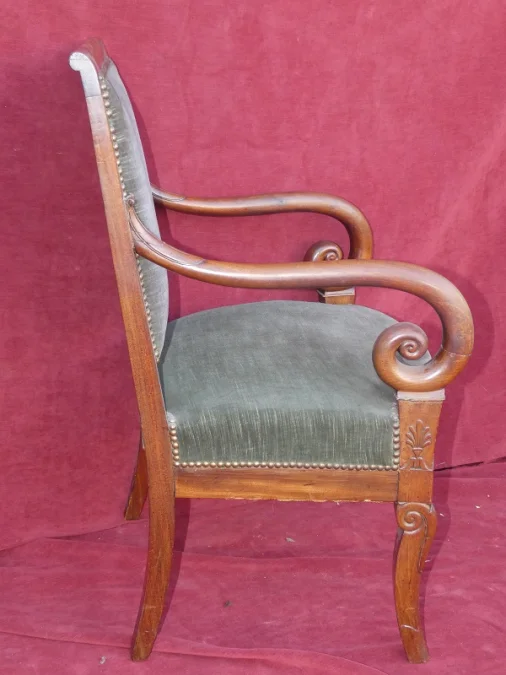 Fauteuil de bureau  Charles X (1824-1830) acajou