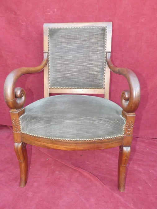 Fauteuil de bureau  Charles X (1824-1830) acajou