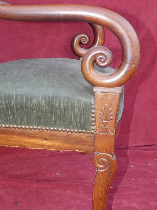Fauteuil de bureau  Charles X (1824-1830) acajou