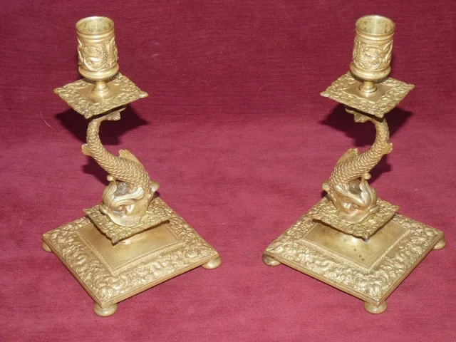 PAIR OF LOUIS XIV STYLE CANDLESTICKS
