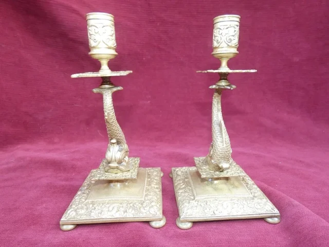PAIR OF LOUIS XIV STYLE CANDLESTICKS