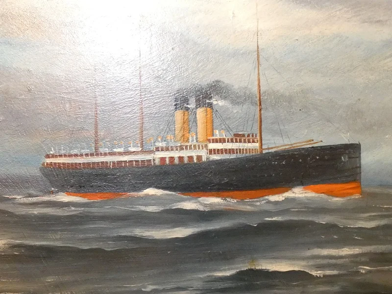 Pendant de tableaux de marine fin 19e signé A.PORTAL huile sur panneau