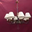Grand Lustre genre Royère à 8 lumières fer et laiton doré années 30/40