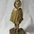 Bronze patine doré 1900 " la jeune fille à la capeline" par Aristide De Ranieri